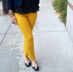 Old Navy Rockstar Yellow Skinny Jeans